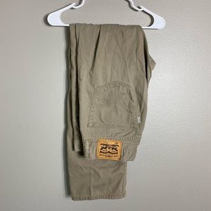 Mens Levi’s 505 white tab khaki denim jeans 34x32